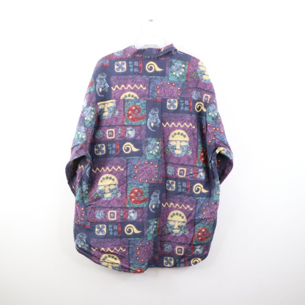 Vintage Abstract Geometric All Over Button Shirt - image 4